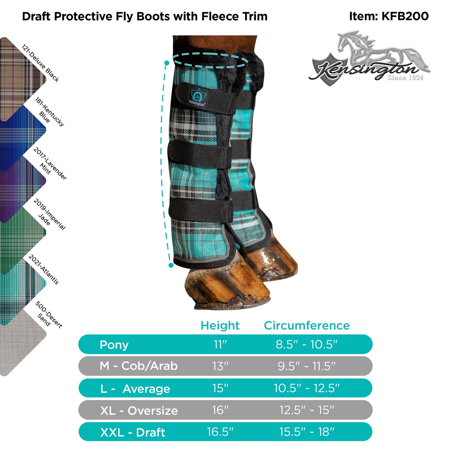Draft Fly Boots with Fleece - Pair "Set of 2"