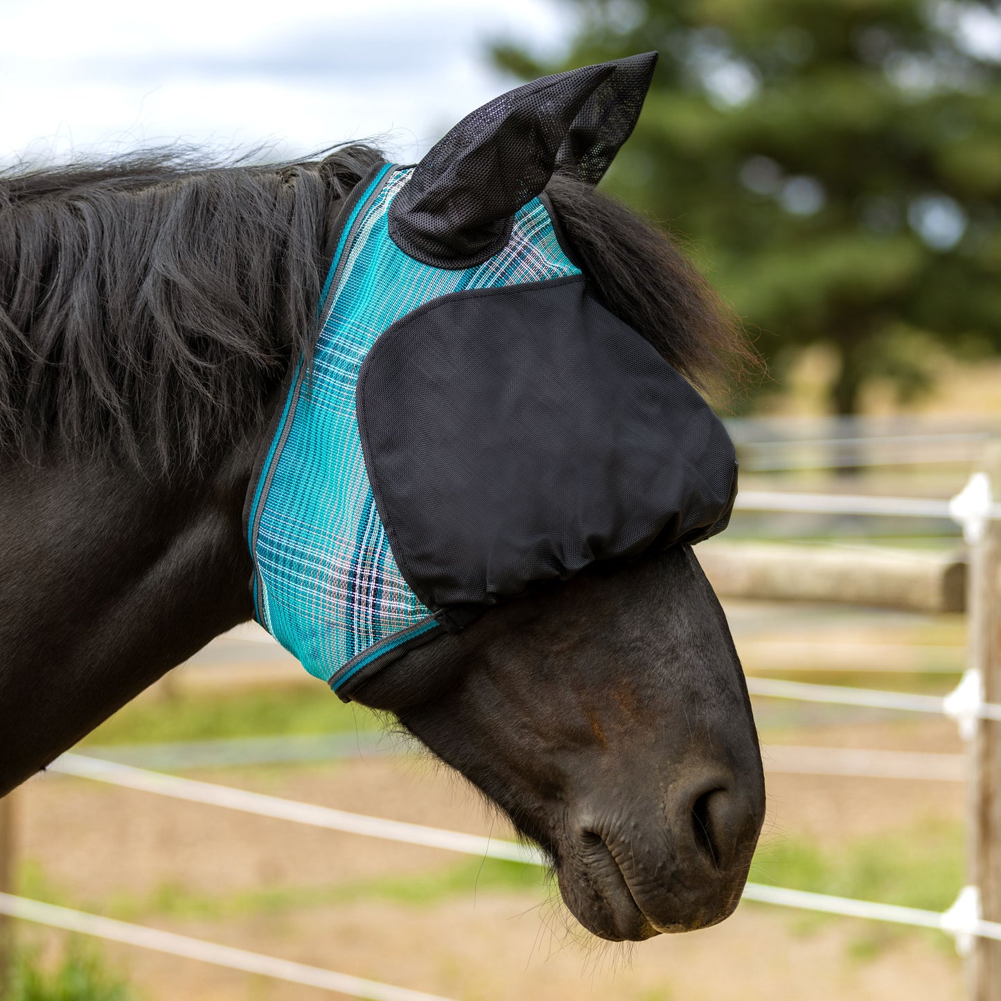 Draft 90% UV Fly Mask Dartless UViator - Soft Mesh Ears with Forelock Opening