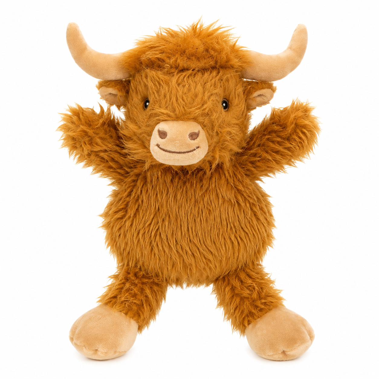 Mini Highland Cow Dog Toy - Flat Crinkle Body
