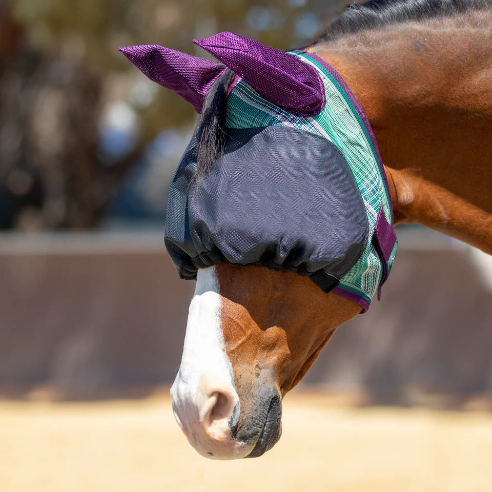 90% UV Fly Mask Dartless UViator - Soft Mesh Ears with Forelock Opening