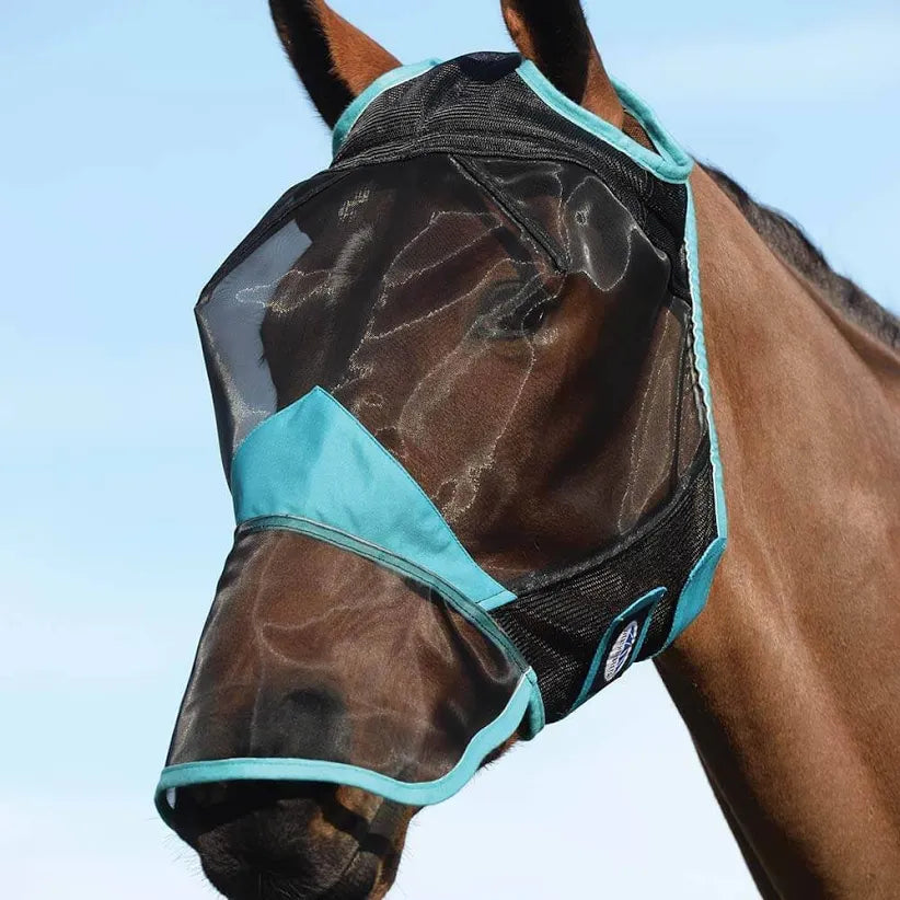 Fine Mesh Fly Mask with Nose, No Ears - 60% UV Protection
