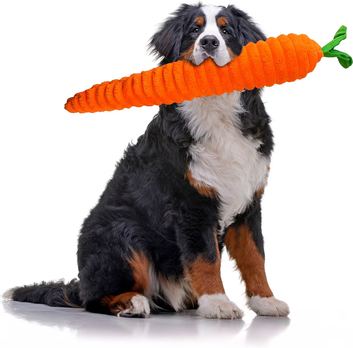 Petlou Carrot Squeaky Plush Dog Toy, Orange, 33-in