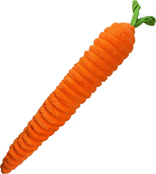 Petlou Carrot Squeaky Plush Dog Toy, Orange, 33-in