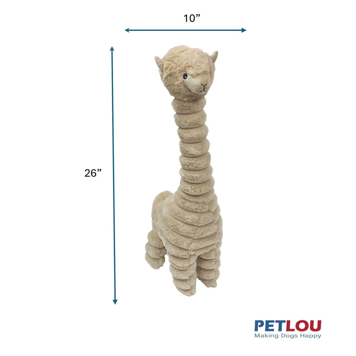 Alpaca Squeaky Plush Dog Toy, 26-in