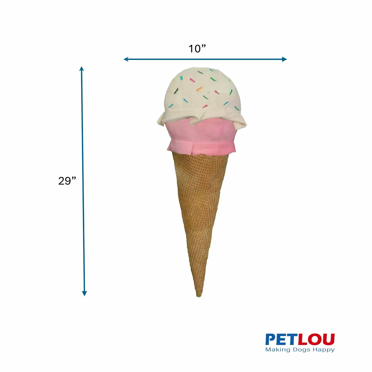 Petlou Ice Cream Squeaky Plush Dog Toy, 29-in
