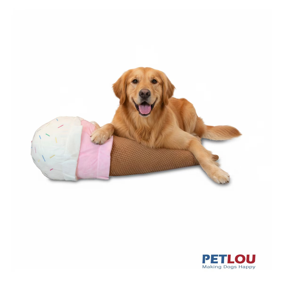 Petlou Ice Cream Squeaky Plush Dog Toy, 29-in