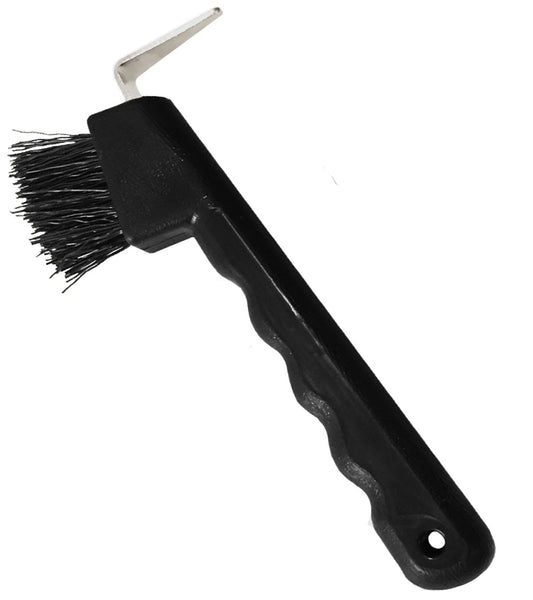 Hoof Pick with Brush & Grooved Handle