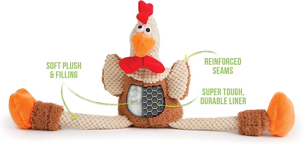 GoDog Checkers Rooster Dog Toy