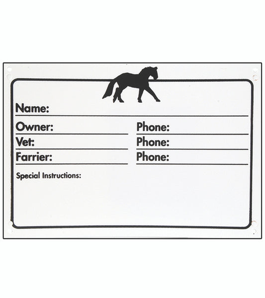 Stall ID Plaque