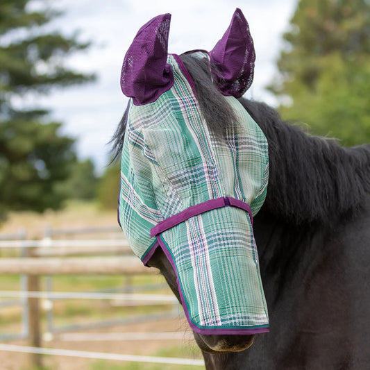 Draft Fly Mask with Removable Nose, Soft Mesh Ears & Forelock Opening - 73% UV Blocking