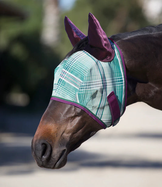 Fly Mask with Web Trim - Soft Mesh Ears & Forelock Opening - 73% UV Blocking