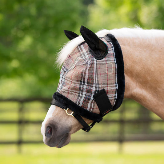 Mini/Pony Fly Mask with Fleece Trim & Soft Mesh Ears - 73% UV Blocking