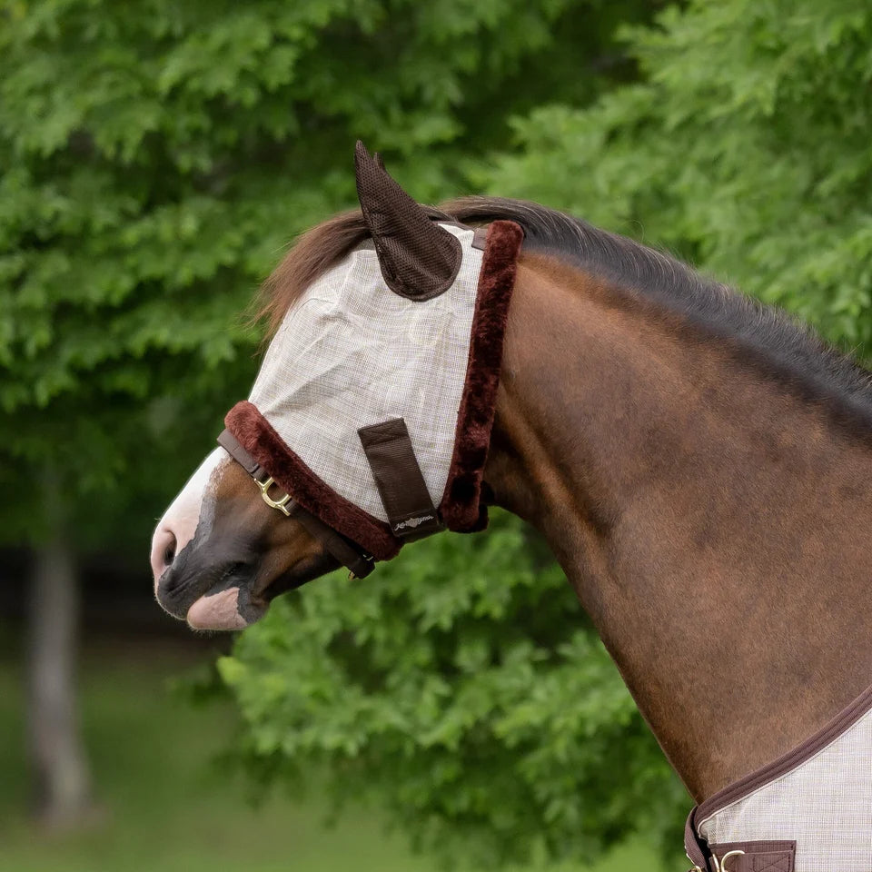 Mini/Pony Fly Mask with Fleece Trim & Soft Mesh Ears - 73% UV Blocking