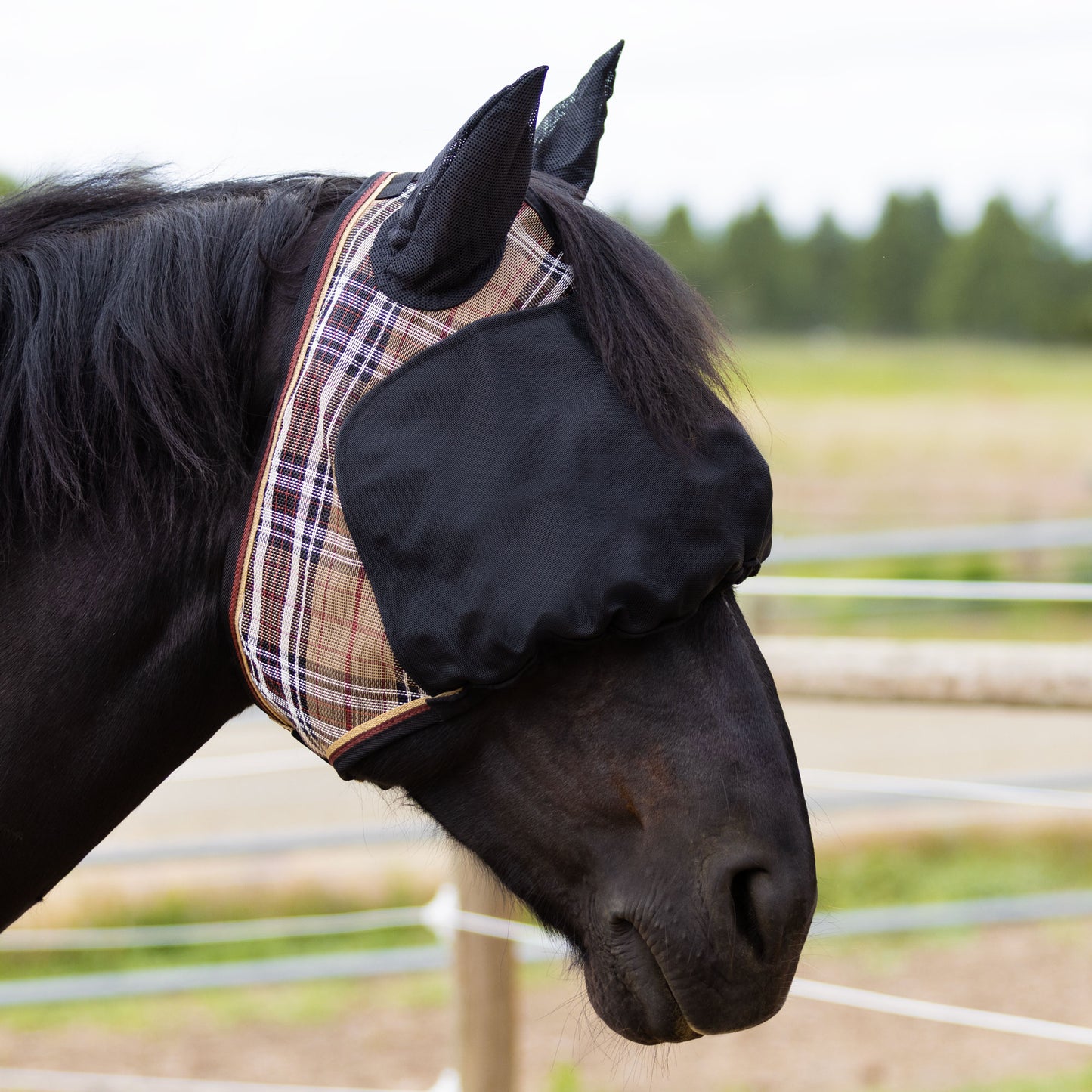 Draft 90% UV Fly Mask Dartless UViator - Soft Mesh Ears with Forelock Opening