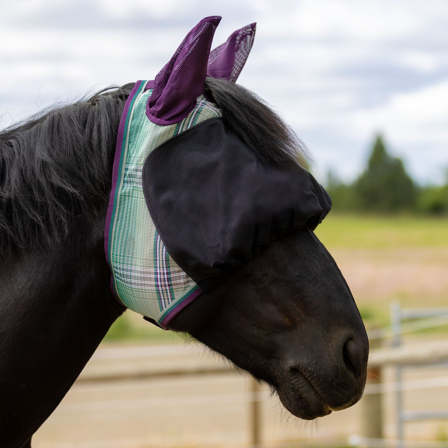 Draft 90% UV Fly Mask Dartless UViator - Soft Mesh Ears with Forelock Opening