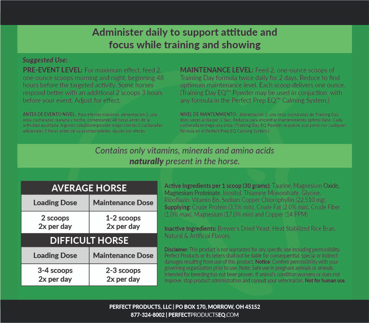 Perfect Prep Training Day Powder